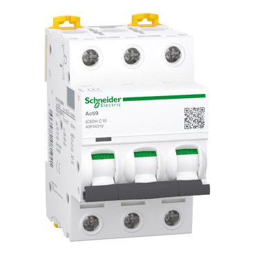 A9F84310 - iC60H - miniature circuit breaker - 3P - 10A - C curve ...
