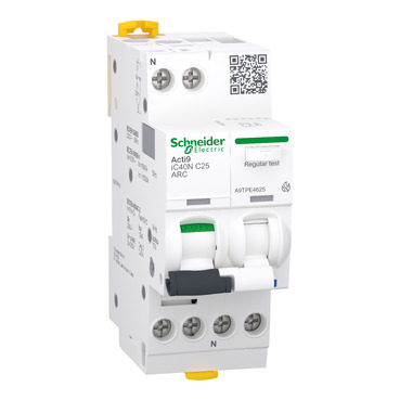 Acti9 AFDD  Schneider Electric Arc Fault Detection Device provides advanced fire safety for building, equipment and people from fire originating due to electrical arcs faults along with protection from short-circuit and overload