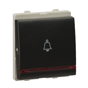 Opale Bell Press Switch 2 Module 6A White with Indicator
