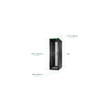 APC NetShelter SX Server Rack Gen 2, 42U, 1991H x 600W x