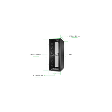 APC NetShelter SX Server Rack Gen 2, 42U, 1991H x 750W x