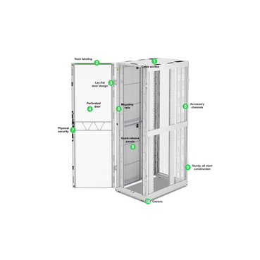 AR3388W2 - APC NetShelter SX Server Rack Gen 2, 52U, 2436H x 800W
