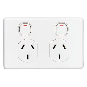 C2025S-WE - Twin Switch Socket Outlet, Classic C2000 Series, Classic ...