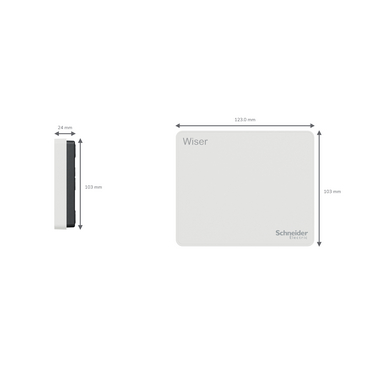 Wiser - Hub 2nd generation - ZigBee gateway - Image with Dimensions