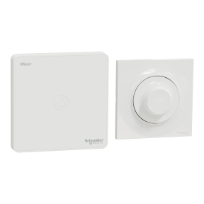 WISER (Gen1) - Kit éclairage connecté (passerelle wifi + variateur rotatif Odace + plaque décorative Styl blanche)