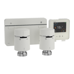 WISER (Gen1) - Kit chauffage connecté 'premium' pour chaudière (passerelle wifi + 2 vannes thermostatiques + thermostat connecté)