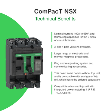 C10F3 - circuit breaker basic frame. ComPacT NSX100F. 36 kA at 415