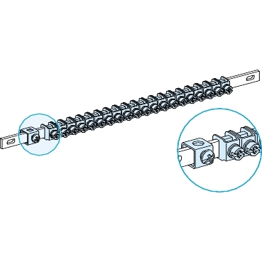 04200 - EARTH BAR 35²/40 CLAMPS L450 LINERGY TB | Schneider Electric