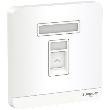 AvatarOn, data socket, RJ45, cat6e, shuttered, White