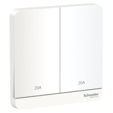 AvatarOn, 2 switches, 20A, 250V, 2P, LED, White
