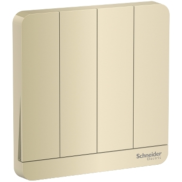 4 Switch, AvatarOn, 1-pole 2-way, LED, brass terminal, IP20, wine gold