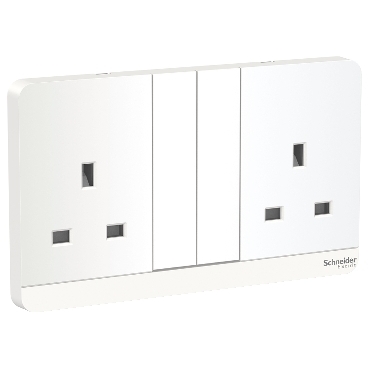 Switched socket, AvatarOn, LED, screw terminal, IP20, white
