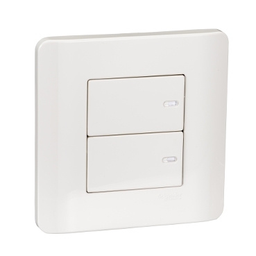 E8432_2_WE_G3 - ZENcelo-16AX 2 Gang 2 Way Full-Flat Switch with 