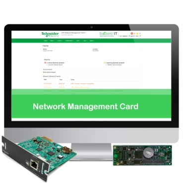 Network Management Cards APC Brand Remote monitoring and control of an individual UPS by connecting it directly to the network.