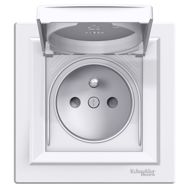 EPH2800621 Schneider Electric Asfora, pistorasia 2P+PE, IP44, runkojärjestelmään, kehyksellä, valkoinen
