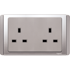 Et3426 Gs 13a Twin 3 Pin Socket Outlet Grey Silver Schneider Electric Uae