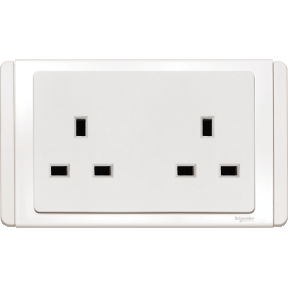Et3426 Ww 13a Twin 3 Pin Socket Outlet White Schneider Electric Uae