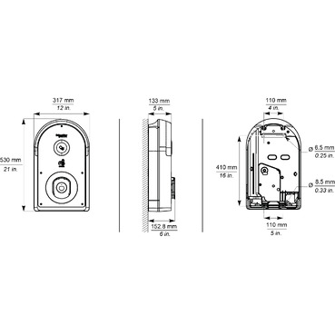 EVlink Pro AC - 2D Dimensions