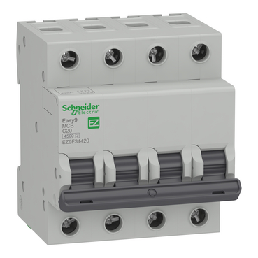 EZ9F34420 - Miniature circuit breaker (MCB), Easy9, 4P, 20A, C