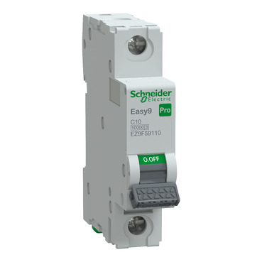 EZ9F59110 Schneider Electric Easy9 Pro, 10 Amp, 1 Pole, Type C, Automatic Fuse, 10 kA, 1x10C
