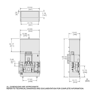 Illustration: Dimensions Drawing for EZM11200FST