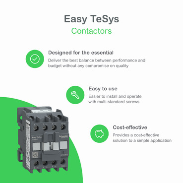 LC1E2510M5 - Contactor,Easy TeSys Control,LC1E,3P(3NO),AC-3