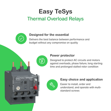 EasyTeSys thermal overload relay technical unique selling points