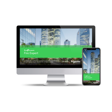 EcoStruxure™ Fire Expert online applikationer Schneider Electric Molntjänst som ger dig möjlighet att kontrollera och styra dina brandlarmscentraler i FDP-serien.