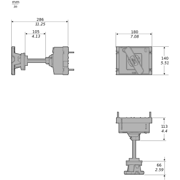 EXT ROT HANDLE GO MCCB 800 - Technical Illustration