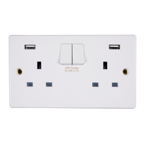 Ggbgu30202usbrp Ultimate Switched Socket 2 Usb Charger 2 Gang 13a White Schneider Electric Global