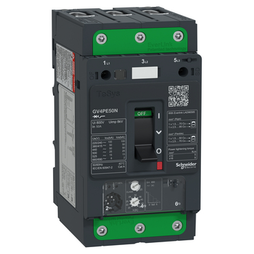 GV4PE50N - Motor circuit breaker, TeSys GV4, 3P, 50A, Icu 50kA