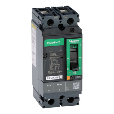 HDL26080 - Circuit breaker, PowerPacT H, 80A, 2 pole, 600VAC, 14kA 