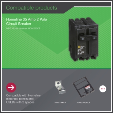 HOM235 - Mini circuit breaker, Homeline, 35A, 2 pole, 120