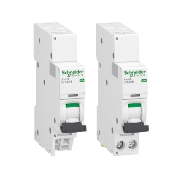 Acti9 iDT40 Schneider Electric Disjoncteurs modulaires système phase/neutre 18mm jusqu'à 40 A.