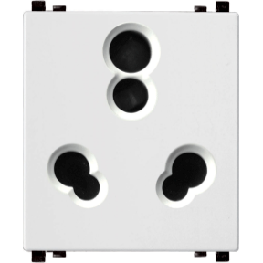 ZENcelo 16A/6A Pin Socket with Shutter, White