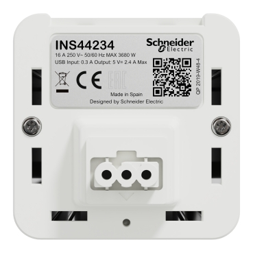 INS44234 - New Unica System +, Módulo 4 toma Schuko + USB A y C 