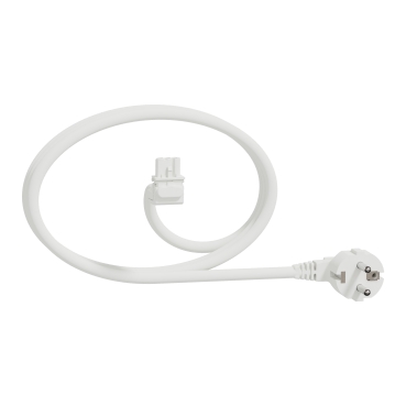 Câble d'alimentation 3m Blanc EU Euro 2 Fiche Plug à Angle Droit
