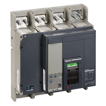 circuit breaker ComPact NS1250N, 50 kA at 415 VAC, Micrologic 2.0 trip unit, 1250 A, fixed,4 poles 4d-2