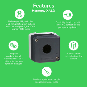 single contact block for head Ø22 1NC screw clamp terminal-3