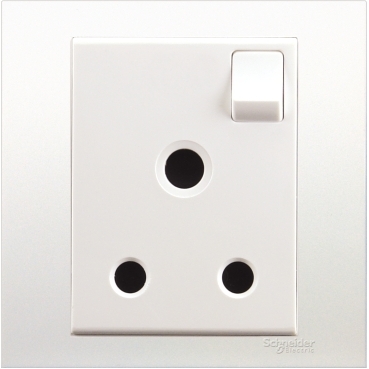 Switched Socket, Vivace, 15A, 250V, 1 gang, white