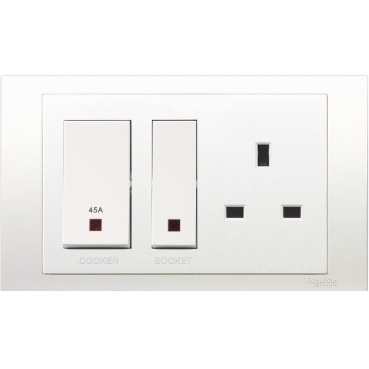 Cooker control unit, Vivace, 45A, 250V, white