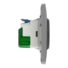 Enchufe 2P+T con USB C, con obturadores, New Unica, antracita & aluminio