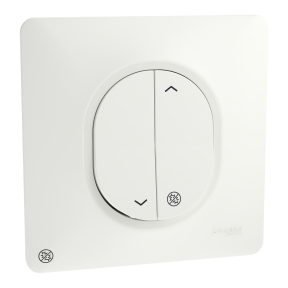 Ovalis - interrupteur 2 boutons pour volet roulant - 6AX - Antibactérien - Blanc