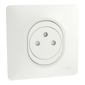 Ovalis - prise de courant 2P+T 16A affleurante - bornes automatiques - Blanc