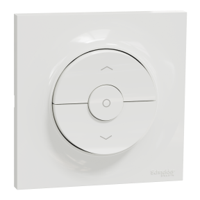 ODACE STYL - Kit interrupteur volets roulants 3 boutons montée/descente/stop + plaque de finition, coloris Blanc, fixation par vis