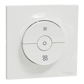 ODACE STYL - Kit interrupteur VMC avec position arrêt + plaque de finition, coloris Blanc, fixation par vis