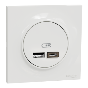 ODACE STYL - Kit double chargeur USB type A+C, coloris Blanc