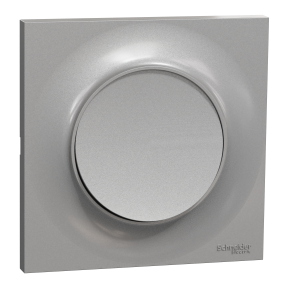 ODACE STYL - Kit bouton poussoir + plaque de finition, coloris Aluminium, fixation par vis