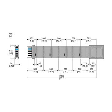 STRAIGHT DISTRIBUTION LENGTH 2M 250 A - TI