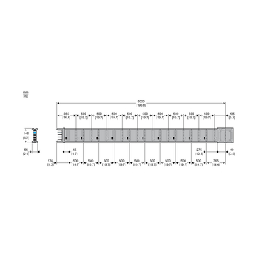 STRAIGHT DISTRIBUTION LENGTH 5M 250 A - TI